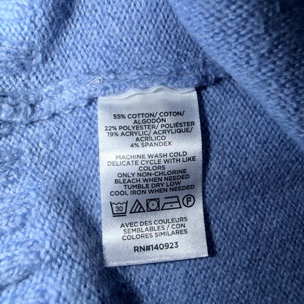 LOFT Light Blue V-Neck Sweater - Picture 7 of 8